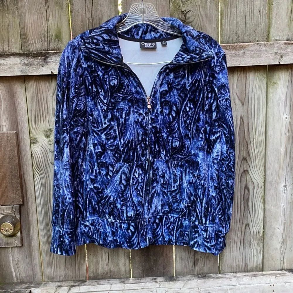 Velvet Zip up top sz. S